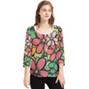 Flowers-27 Chiffon Quarter Sleeve Blouse View1