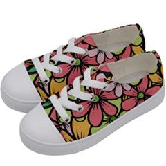 Flowers-27 Kids  Low Top Canvas Sneakers