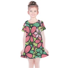 Flowers-27 Kids  Simple Cotton Dress