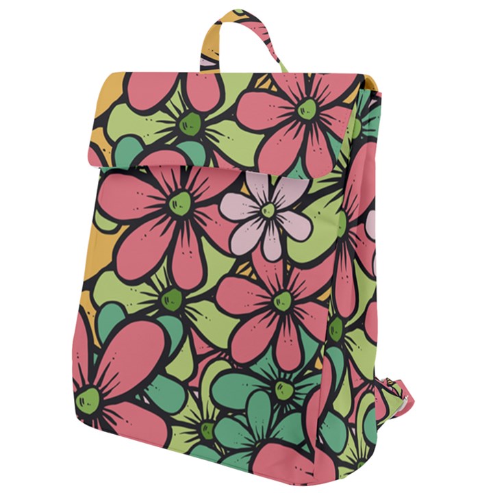 Flowers-27 Flap Top Backpack