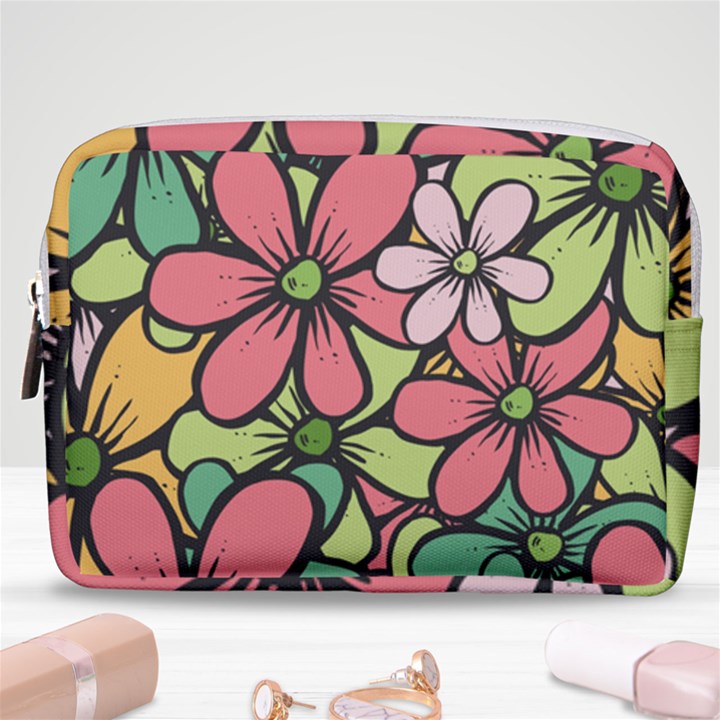 Flowers-27 Make Up Pouch (Medium)