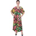 Flowers-27 V-Neck Boho Style Maxi Dress View1