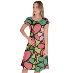 Flowers-27 Classic Short Sleeve Dress