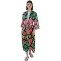 Flowers-27 Maxi Satin Kimono View1