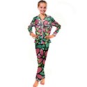 Flowers-27 Kid s Satin Long Sleeve Pajamas Set View1