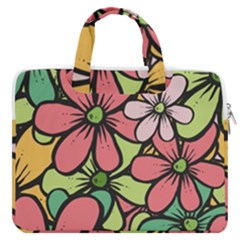 Flowers-27 Macbook Pro 13  Double Pocket Laptop Bag by nateshop