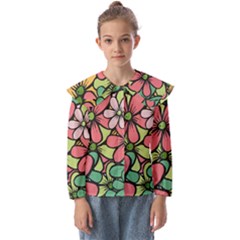 Flowers-27 Kids  Peter Pan Collar Blouse