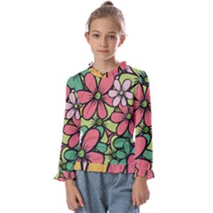 Flowers-27 Kids  Frill Detail Tee