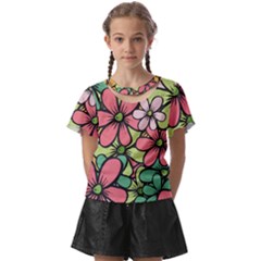 Flowers-27 Kids  Front Cut Tee