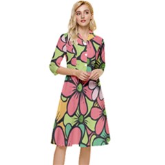 Flowers-27 Classy Knee Length Dress