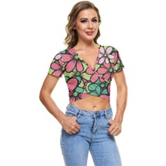 Flowers-27 Short Sleeve Foldover Tee