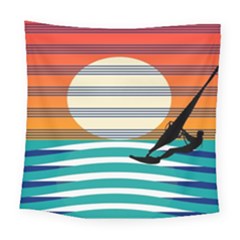 Waves Windsurfer Sun Square Tapestry (large)