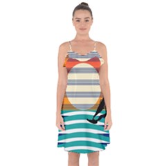 Waves Windsurfer Sun Ruffle Detail Chiffon Dress