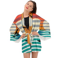 Waves Windsurfer Sun Long Sleeve Kimono by Ravend