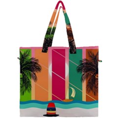 Beach Summer Wallpaper Canvas Travel Bag by Ravend