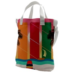 Beach Summer Wallpaper Canvas Messenger Bag by Ravend