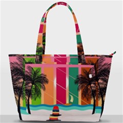 Beach Summer Wallpaper Back Pocket Shoulder Bag  by Ravend