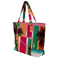 Beach Summer Wallpaper Zip Up Canvas Bag by Ravend