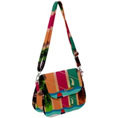 Beach Summer Wallpaper Saddle Handbag by Ravend