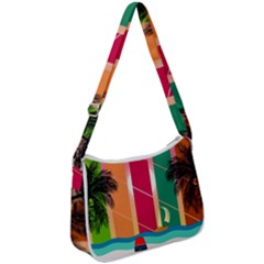 Beach Summer Wallpaper Zip Up Shoulder Bag by Ravend