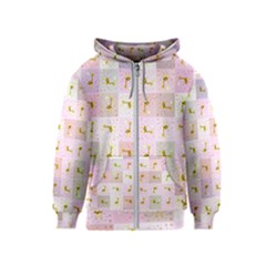 Giraffe Pattern Art Background Kids  Zipper Hoodie by Ravend