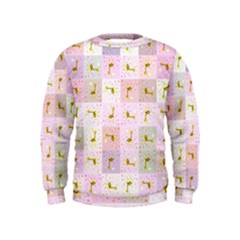 Giraffe Pattern Art Background Kids  Sweatshirt by Ravend