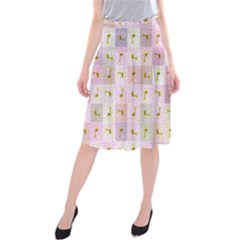 Giraffe Pattern Art Background Midi Beach Skirt by Ravend