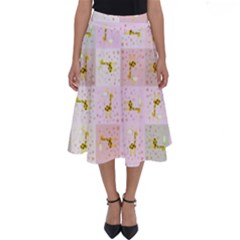 Giraffe Pattern Art Background Perfect Length Midi Skirt by Ravend