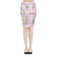 Giraffe Pattern Art Background Midi Wrap Pencil Skirt by Ravend