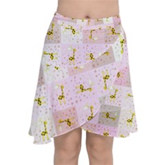 Giraffe Pattern Art Background Chiffon Wrap Front Skirt by Ravend