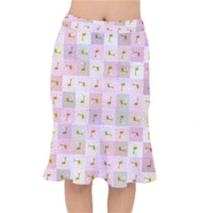 Giraffe Pattern Art Background Short Mermaid Skirt by Ravend