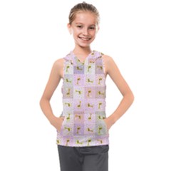 Giraffe Pattern Art Background Kids  Sleeveless Hoodie by Ravend