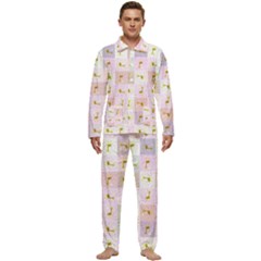 Giraffe Pattern Art Background Men s Long Sleeve Velvet Pocket Pajamas Set by Ravend