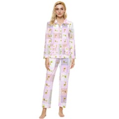 Giraffe Pattern Art Background Womens  Long Sleeve Velvet Pocket Pajamas Set