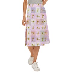 Giraffe Pattern Art Background Midi Panel Skirt by Ravend