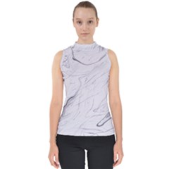 Marble Background Marble Pattern Mock Neck Shell Top by Ravend