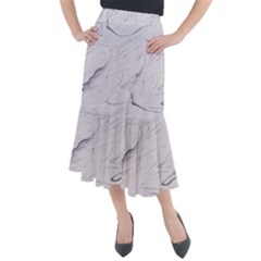 Marble Background Marble Pattern Midi Mermaid Skirt by Ravend