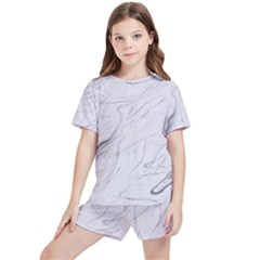 Marble Background Marble Pattern Kids  Tee And Sports Shorts Set by Ravend