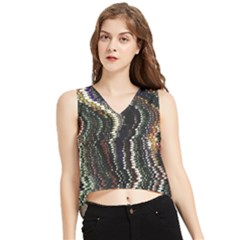 Texture Abstract Background Wallpaper V-neck Cropped Tank Top by Ravend