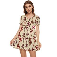 Neuron Nerve Cell Neurology Tiered Short Sleeve Babydoll Dress by Ravend