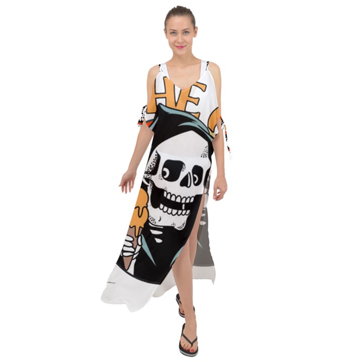 Halloween Maxi Chiffon Cover Up Dress