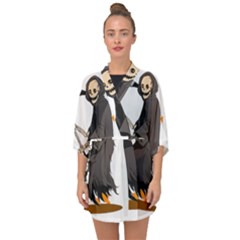 Halloween Half Sleeve Chiffon Kimono by Sparkle