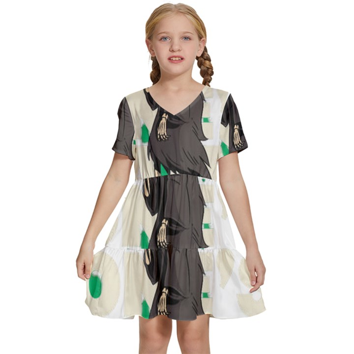 Halloween Kids  Short Sleeve Tiered Mini Dress