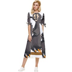 Halloween Bow Sleeve Chiffon Midi Dress by Sparkle