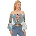 Halloween Off Shoulder Flutter Bell Sleeve Top View3