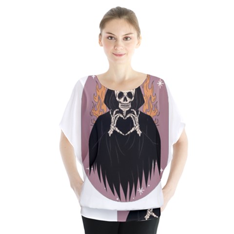 Halloween Batwing Chiffon Blouse by Sparkle