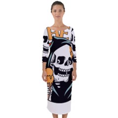 Halloween Quarter Sleeve Midi Bodycon Dress by Sparkle