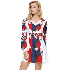 Halloween Tiered Long Sleeve Mini Dress