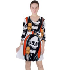 Halloween Quarter Sleeve Ruffle Waist Dress by Sparkle