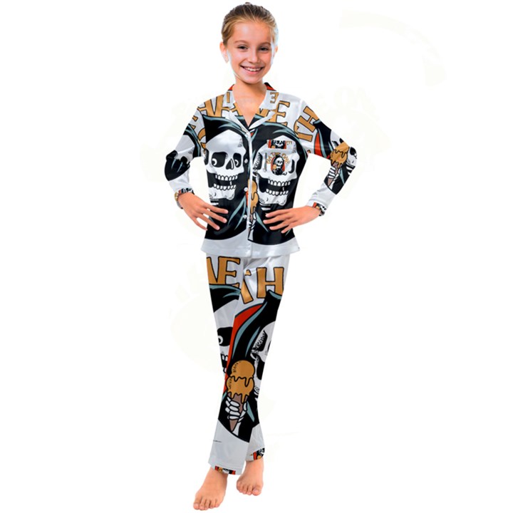 Halloween Kid s Satin Long Sleeve Pajamas Set